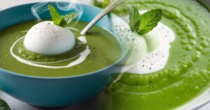 Sopa de Guisantes con Espuma de Menta: Un Giro Refrescante en un Plato Clásico